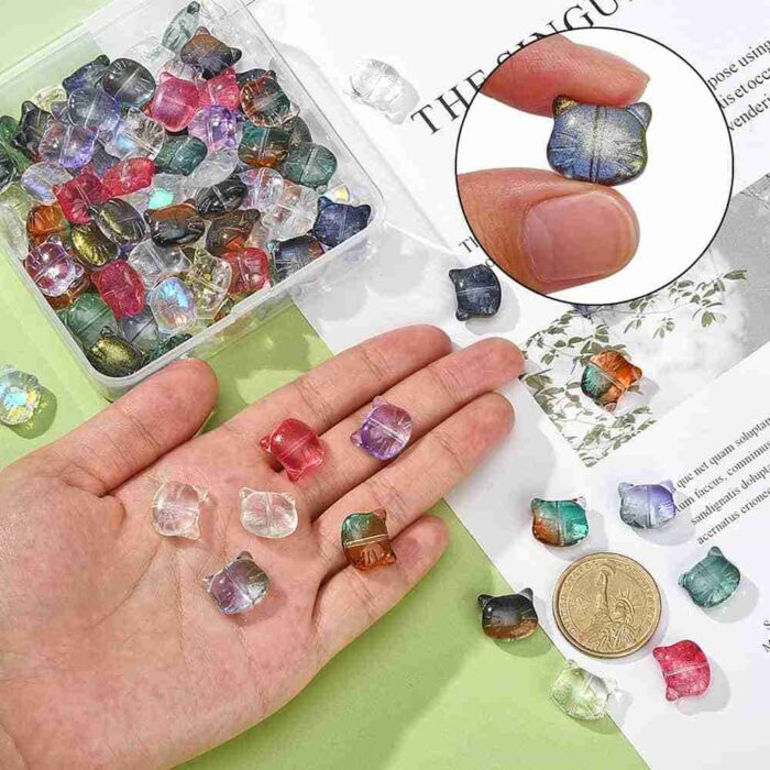 Cat Shape Lampwork Beads