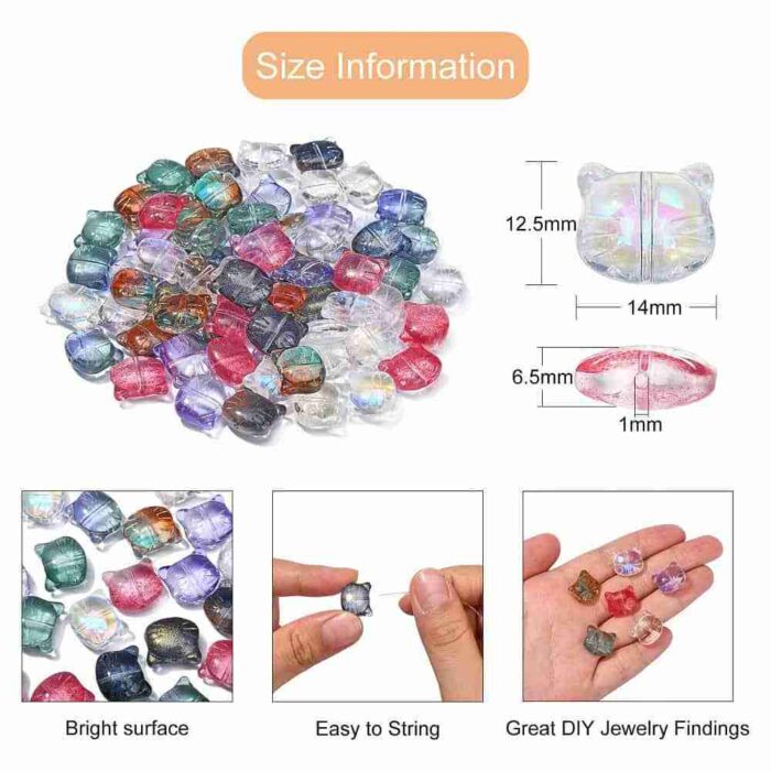 Cat Shape Lampwork Beads