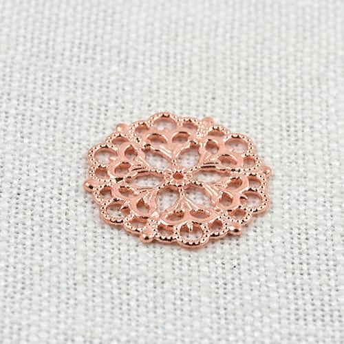 Large Light Rose Gold Metal Bead