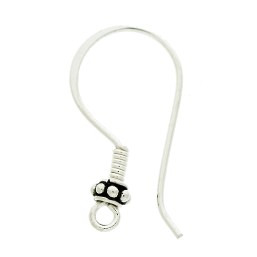 Sterling Silver Bali Dotted Ear Wire