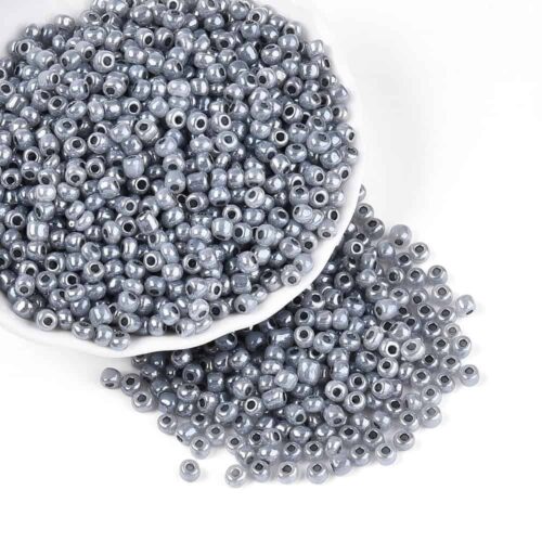 Grey Lustre Seed Beads