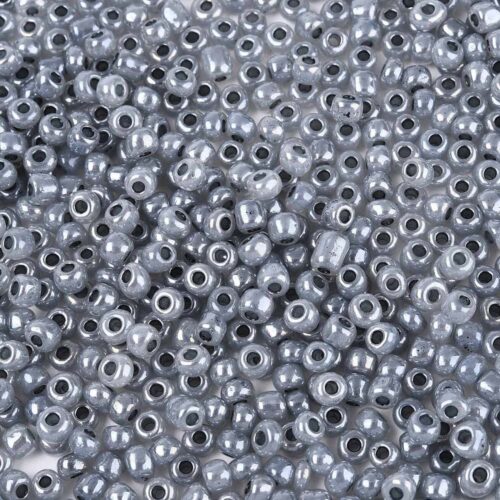 Grey Lustre Seed Beads