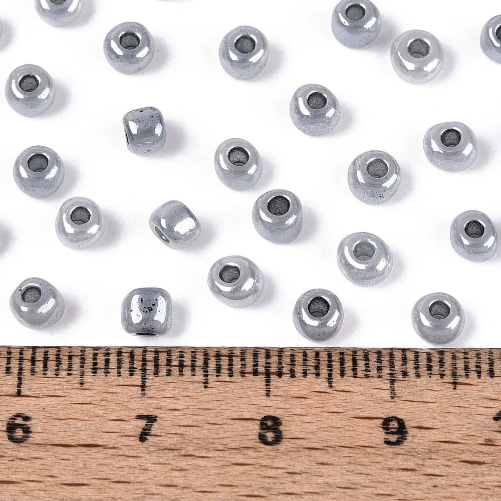 Grey Lustre Seed Beads