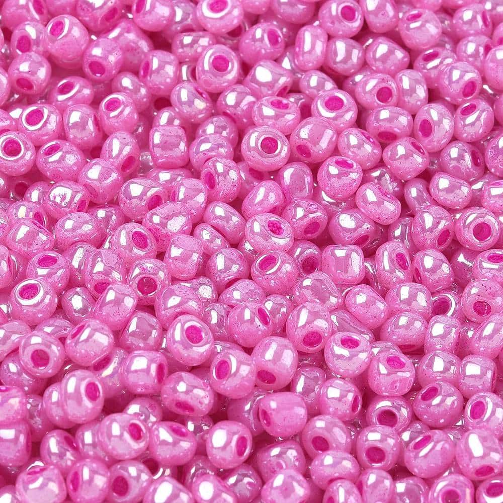 Medium Pink Lustre Seed beads