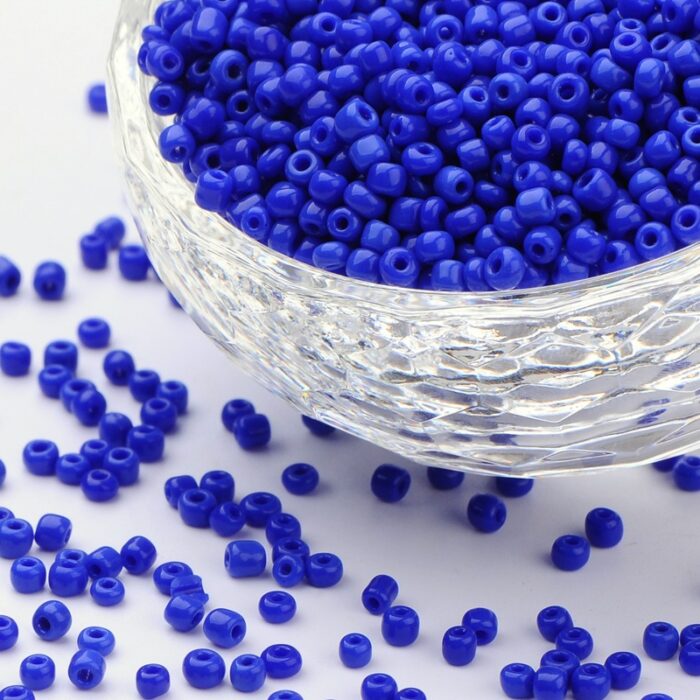 matte dark blue seed beads