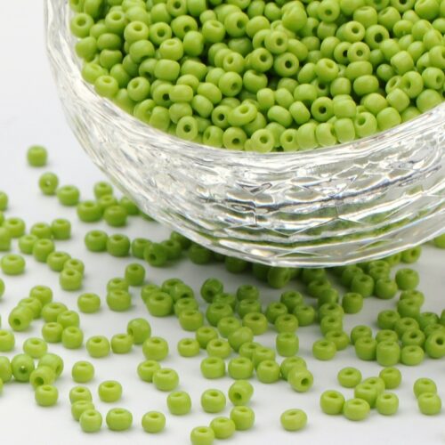 green seed beads