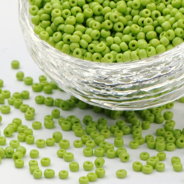 green seed beads