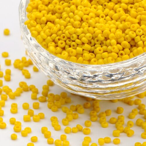 Yellow seed beads