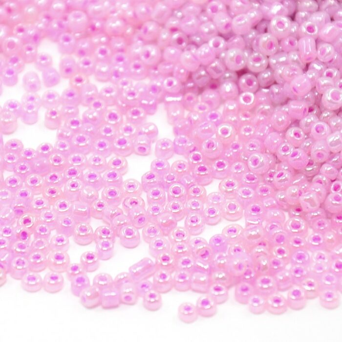Pink Lustre Seed Beads Size 12-0