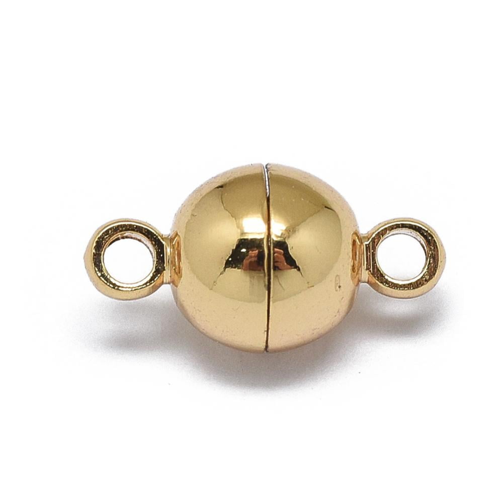 1 Golden Magnetic Clasps - 24K Gold plated - (12mmx6mm) - Image 2