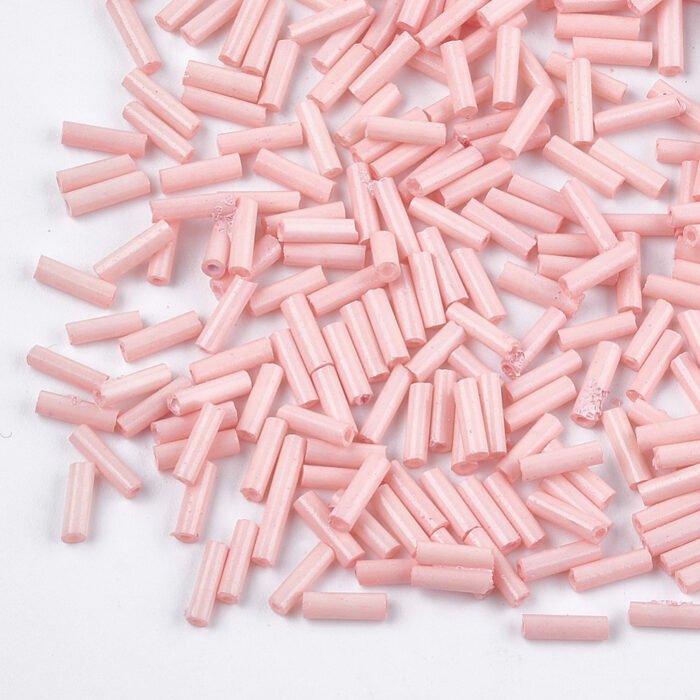 Pink Bugle Seed Beads Size 2