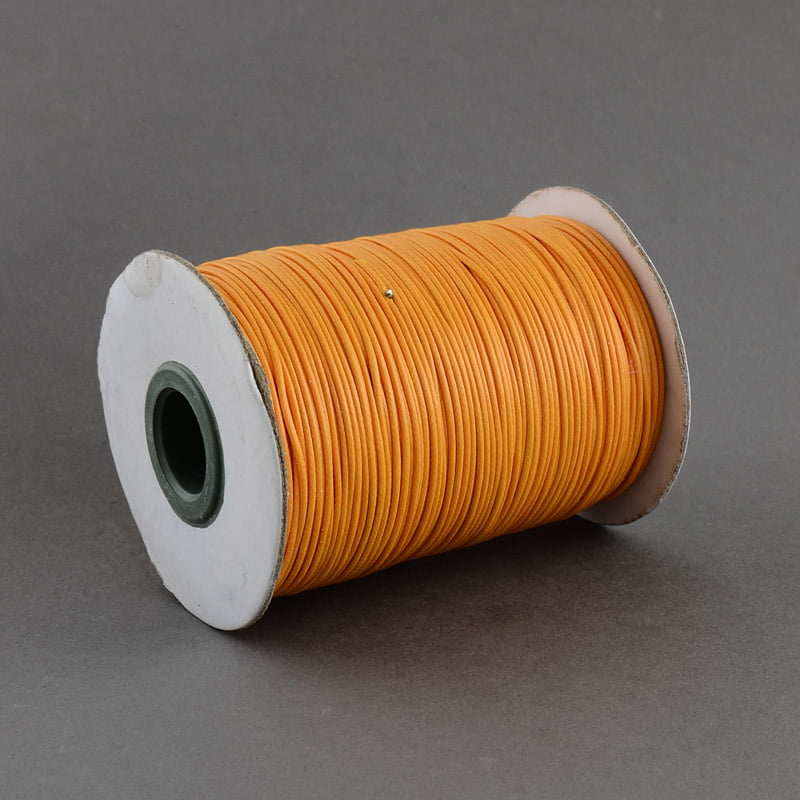 Goldenrod 1mm Waxed Cotton Cord, 70 Meters, Orange/Yellow Beading String