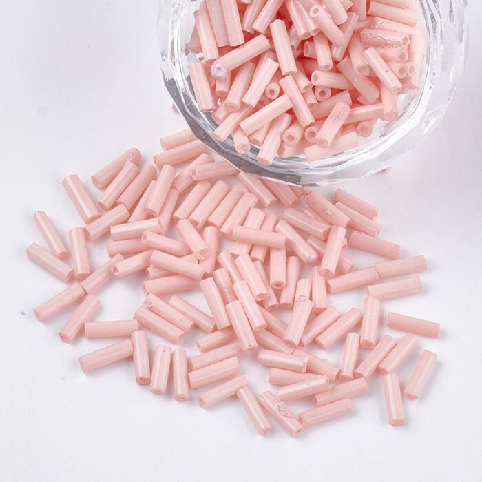 Pink Bugle Seed Beads Size #2