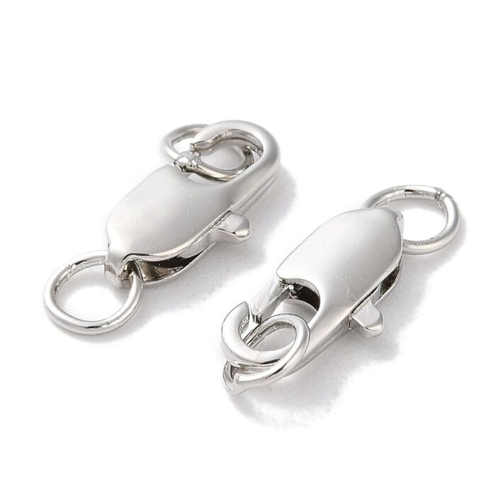 1 Silver Stainless Steel Lobster Claw Clasp - (12mmx6mm) - Image 2
