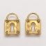 Gold Plated Square Lock Charm Pendant