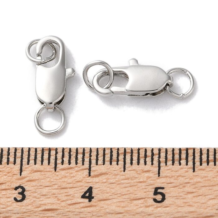 1 Silver Stainless Steel Lobster Claw Clasp - (12mmx6mm) - Image 3
