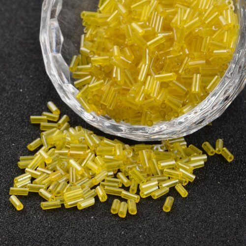 Yellow Bugle Glass Seed Beads