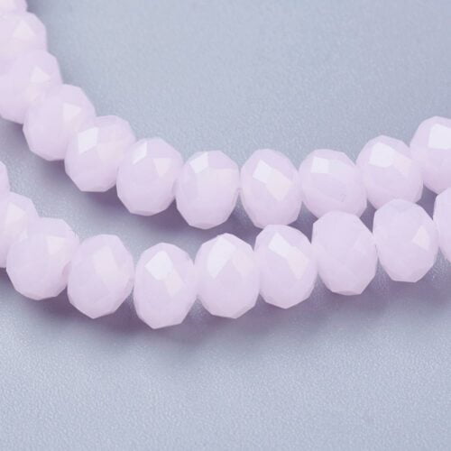 Pink AB Faceted Crystal Rondelle Beads