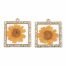Dried Flower Orange Resin Pendant