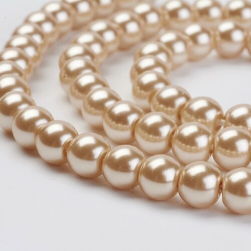 Creame Rose Glass Pearl Beads