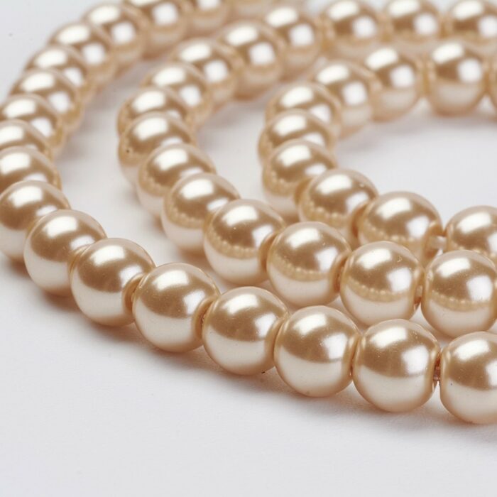 Creame Rose Glass Pearl Beads