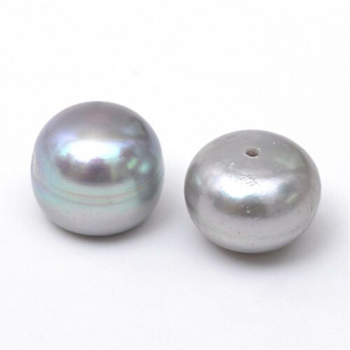 Gray Half Drilled Pearl Bead