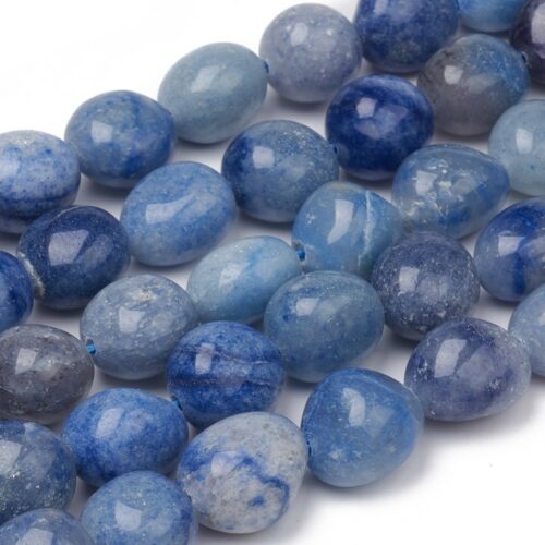 Natural Blue Aventurine Gemstone Beads Strand (8mm-12mm)