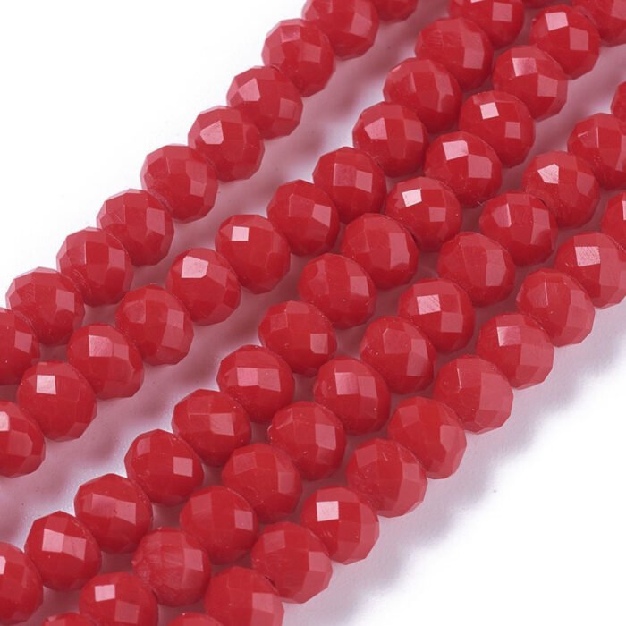 All Australian Crimson Crystal Rondelle Glass Beads