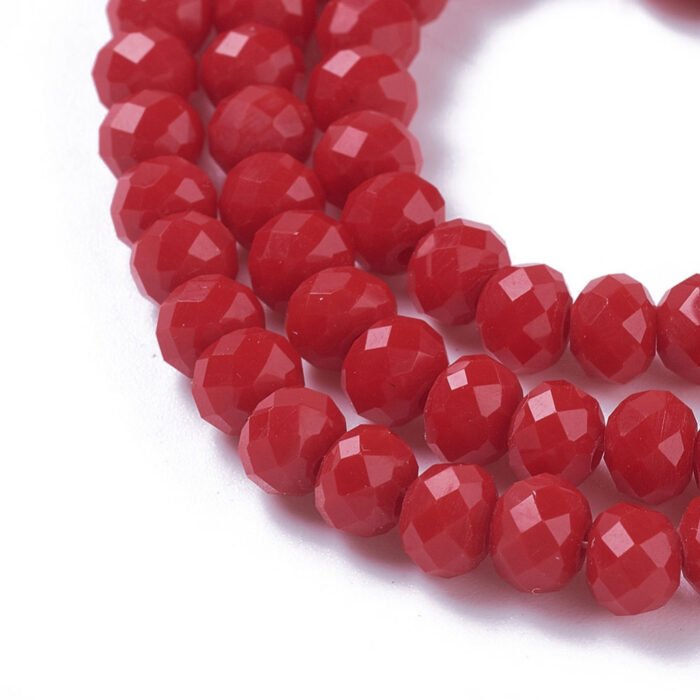 Crimson Crystal Rondelle Glass Beads