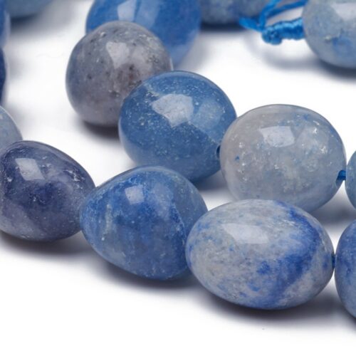 Natural Blue Aventurine Gemstone Beads Strand (8mm-12mm)