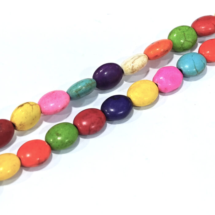 Mix Colour Vibrant Gemstone Dyed Oval Beads
