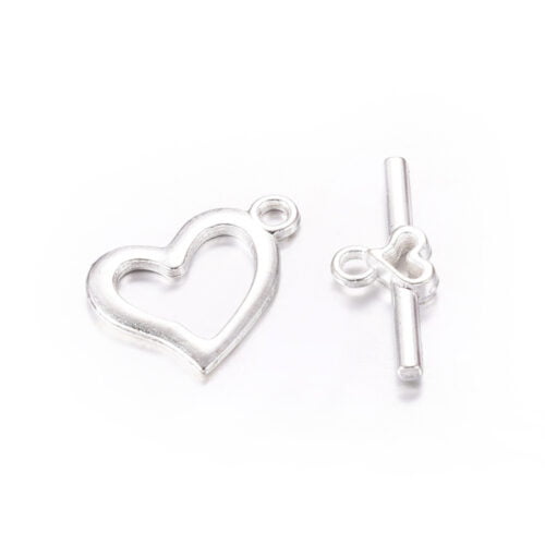 Silver Bar and Ring Toggle Clasp