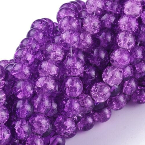Violet Crackle Glass Beads