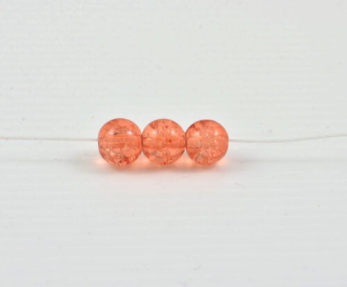 Salmon Crackle Glass Beads