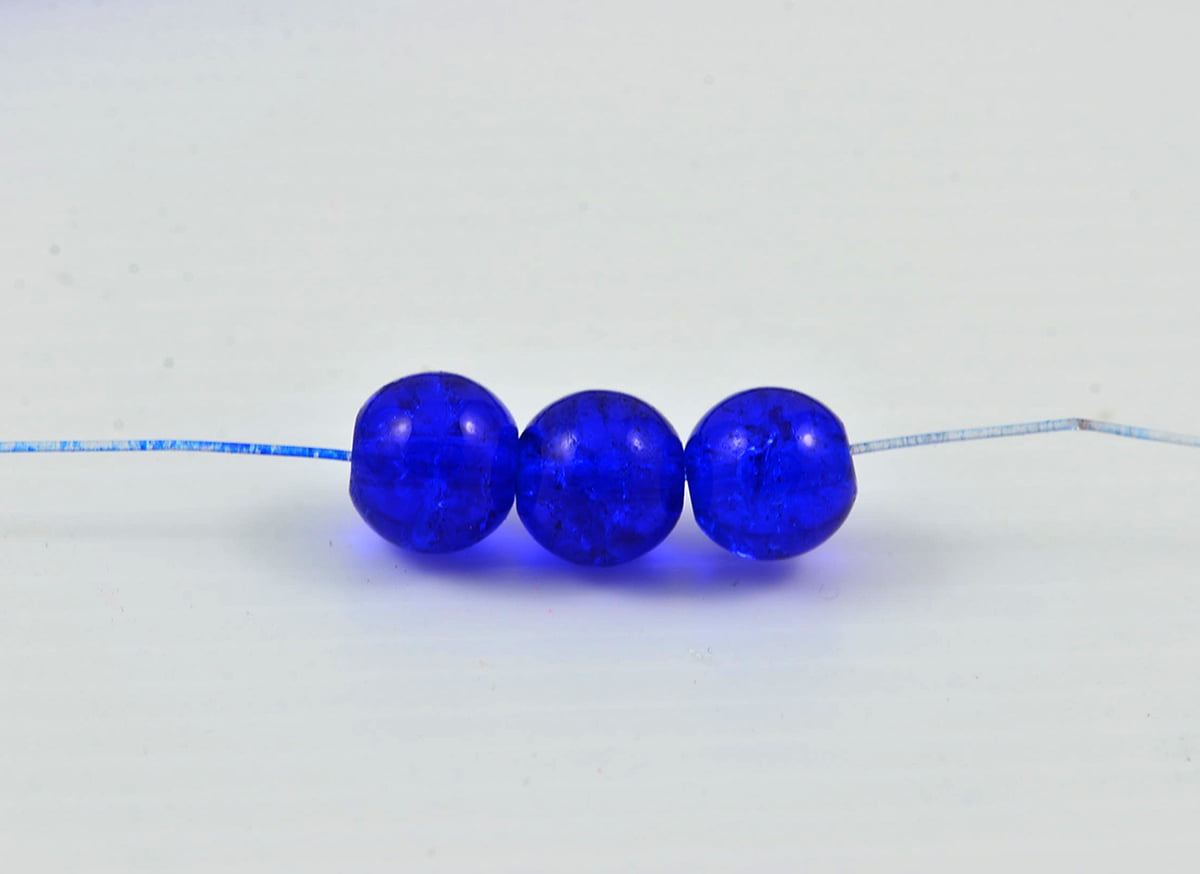 Blue Crackle Glass Beads