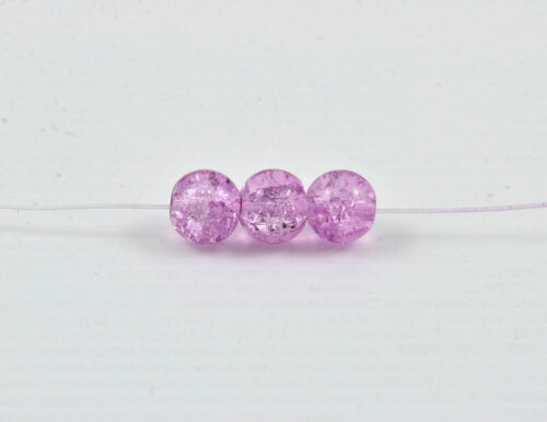 Purple Crackle Glass Beads