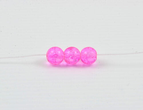 Pink Crackle Glass Beads