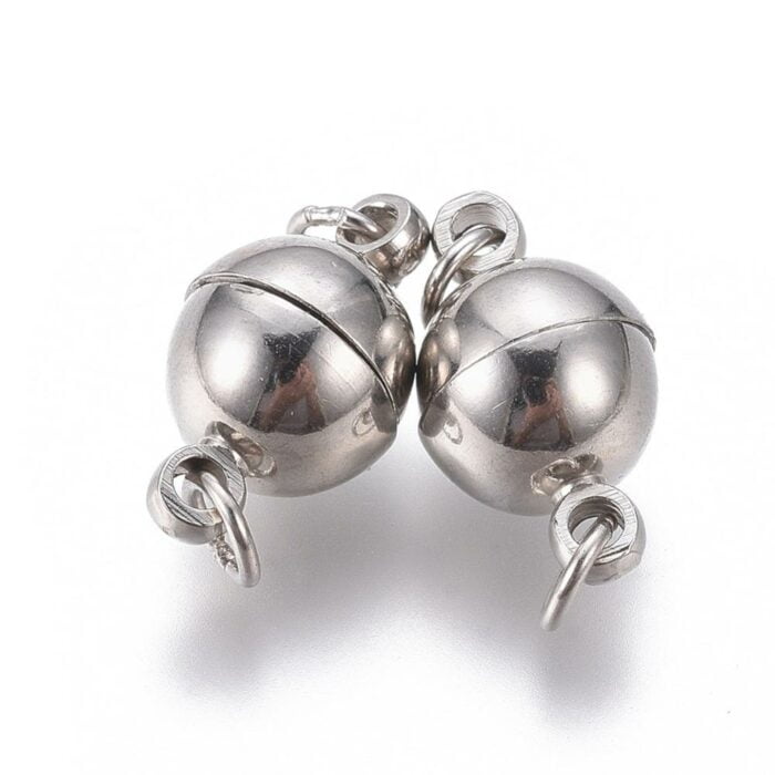 Round Silver Magnetic Clasp
