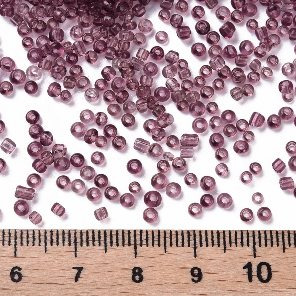 Clear Dark Amethyst Seed Beads