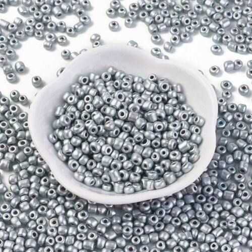 Dark Lustre Silver Seed Beads