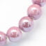 10 Pearlised Pink Porcelain Beads (8mm) - Large Hole