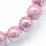 10 Pearlised Pink Porcelain Beads (8mm) - Large Hole