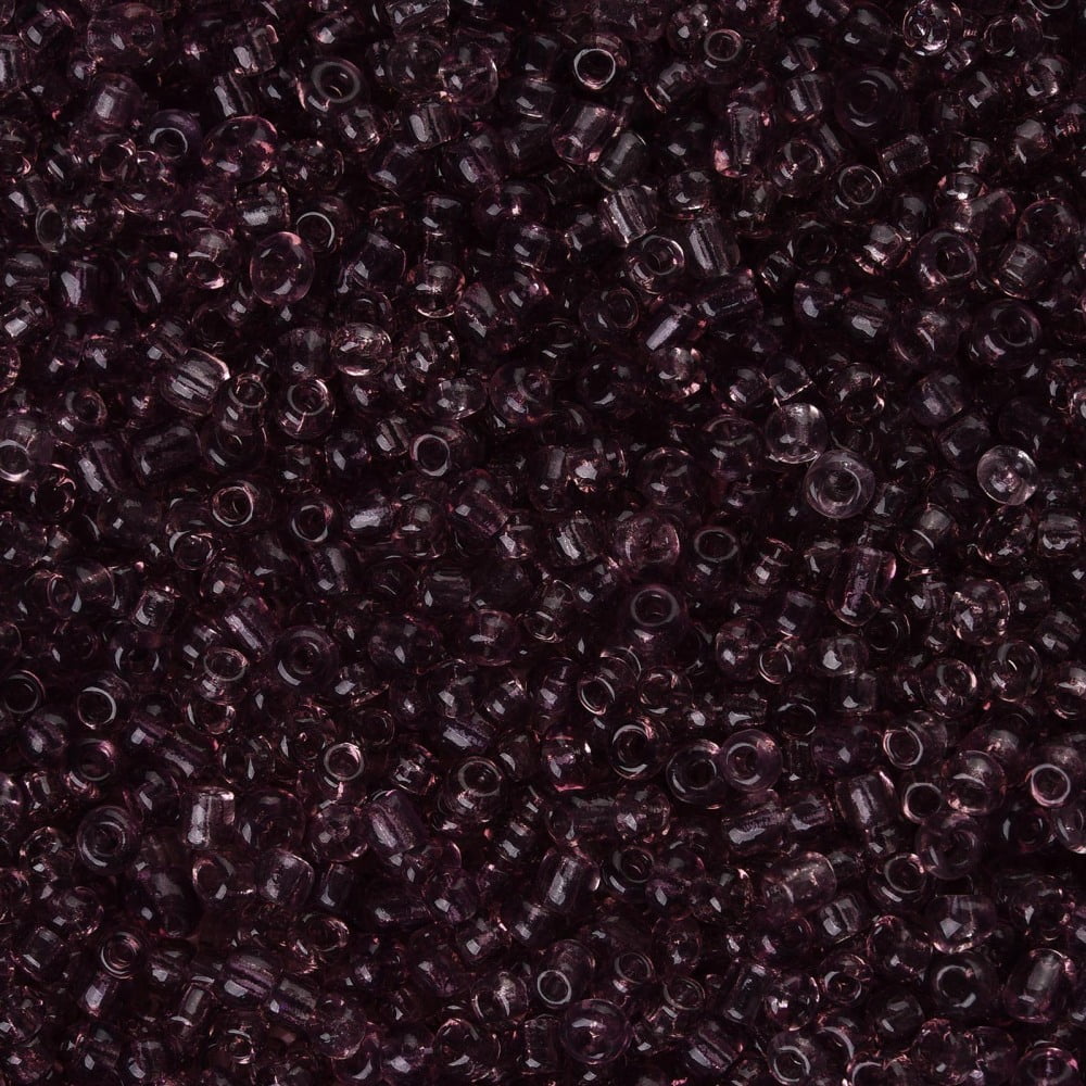 Clear Dark Amethyst Seed Beads