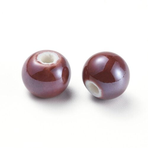 Dark Red Porcelain Beads