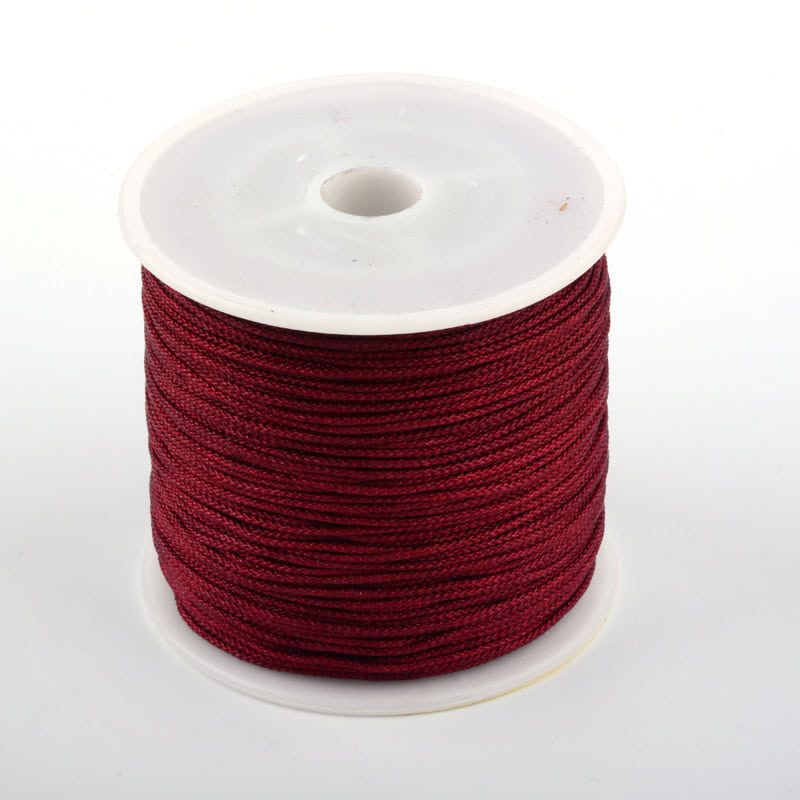 Dark Red Nylon Beading Wire — Rich Burgundy Braided Nylon Spool