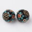 Handmade Black Floral Kashmiri Bead