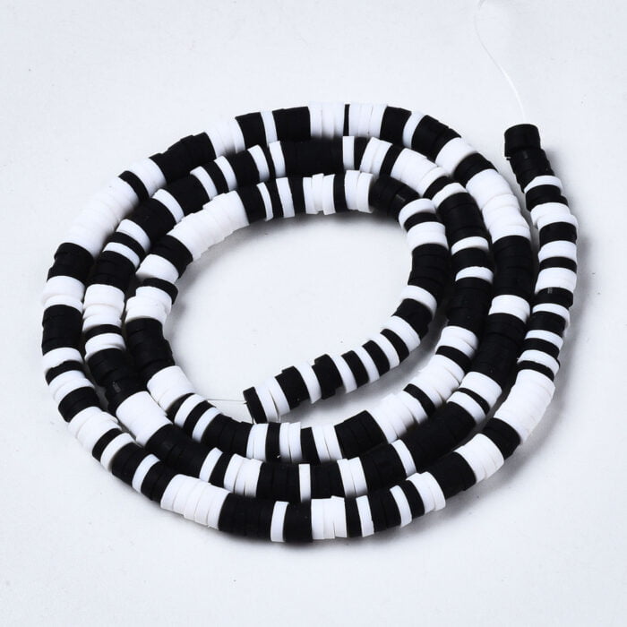 Black White Polymer Heishi Beads