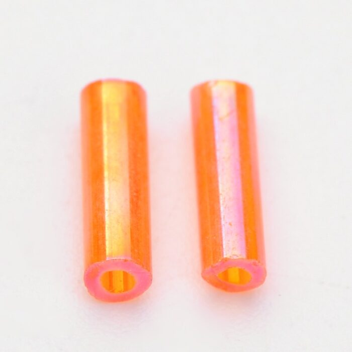 Orange AB Bugle Seed Beads