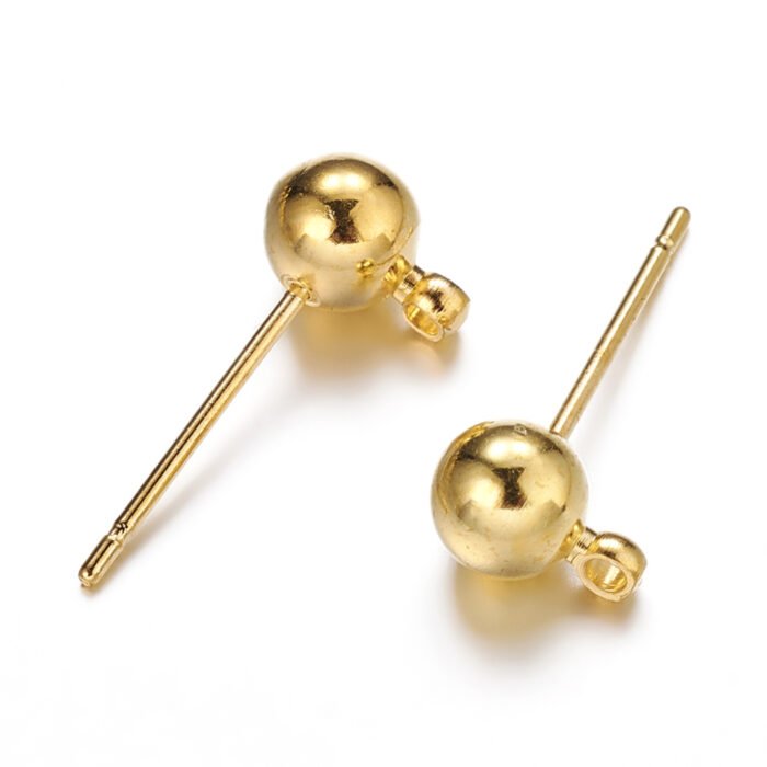 Gold Ball Post Ear Studs