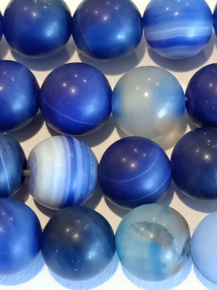 Matte Dark Blue Agate Natural Gemstones